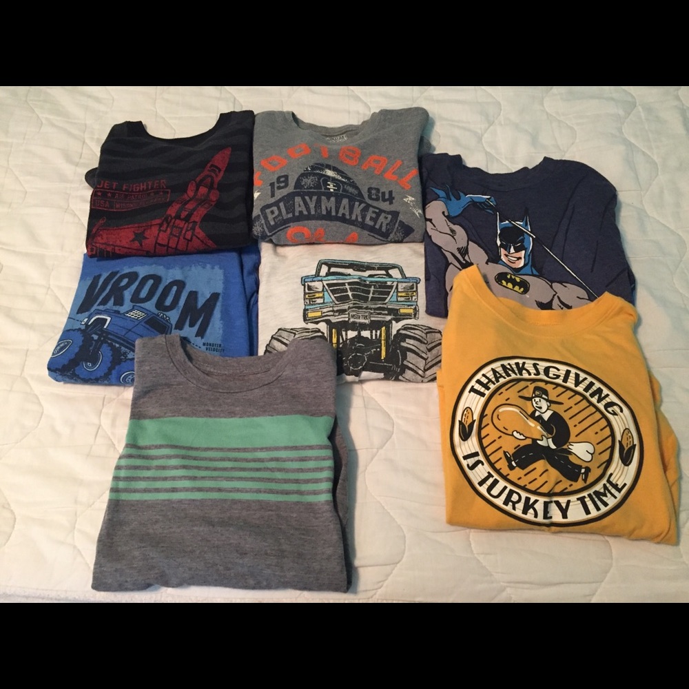 Lot of 7 Boys size 7 long sleeve t-shirt